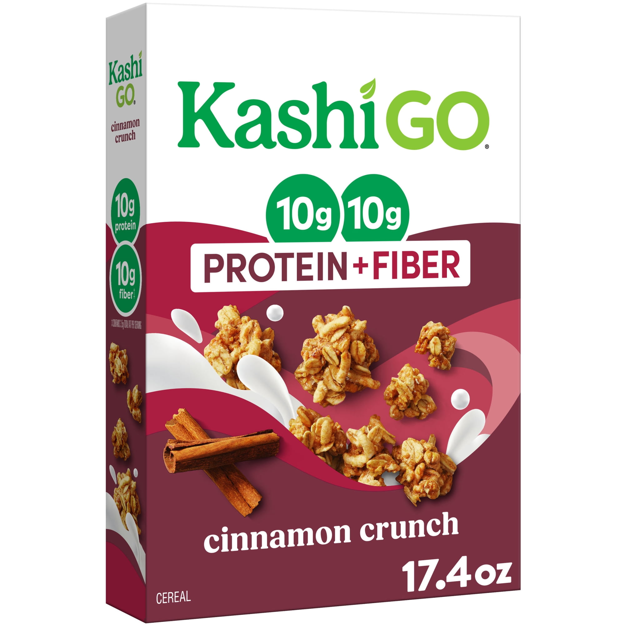Kashi GO Cinnamon Crunch Protein Cereal, 10g Protein, 17.4 oz
