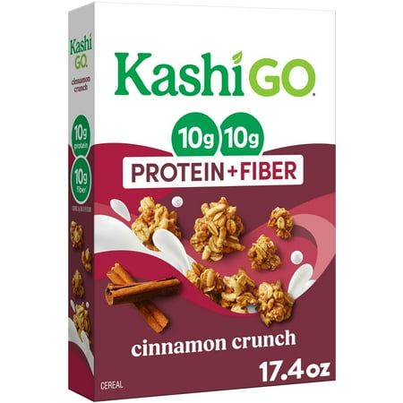 Kashi GO Cinnamon Crunch Protein Cereal, 10g Protein, 17.4 oz
