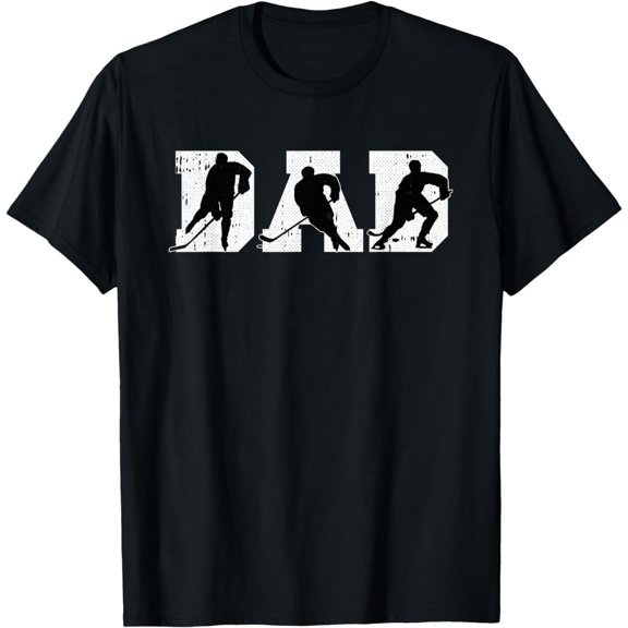 Dad Hockey Fathers Day Cool Sport Player Papa Dada Pops T-Shirt