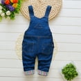 thumbnail image 5 of Baby Boy Romper Toddler Kids Thin Breathable Solid Shortalls Soft Comfort Casual Denim Overalls with Adjustable Straps Toddler Romper Blue 6 Months-12 Months, 5 of 6