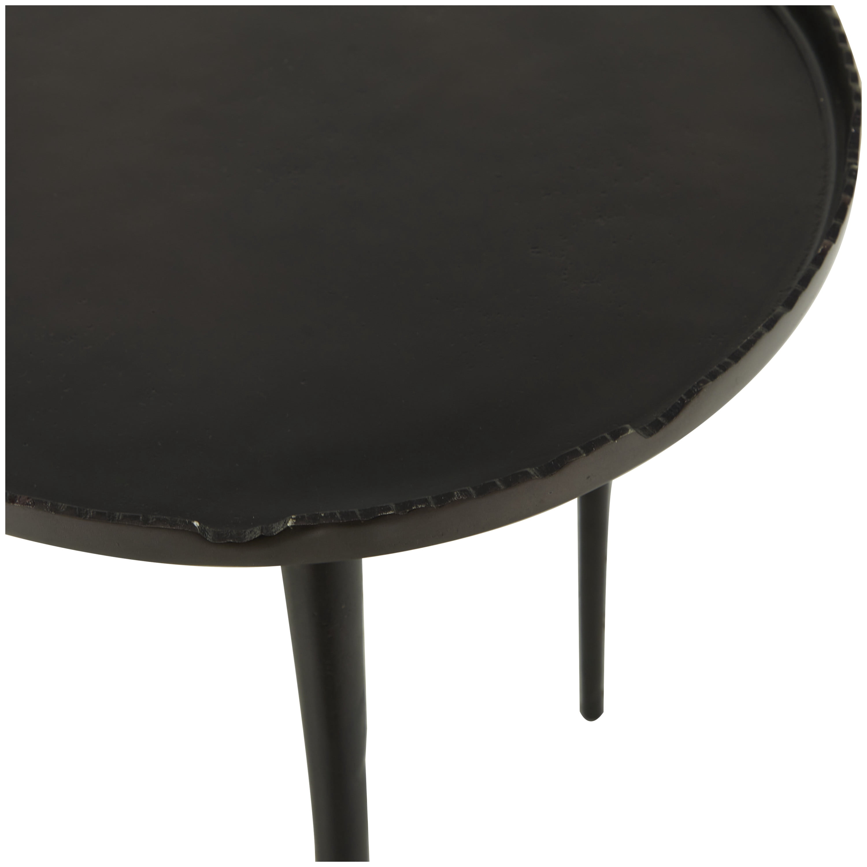DecMode 15" x 21" Black Aluminum Accent Table with Tray Top, 1-Piece