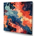 thumbnail image 2 of Designart "River of Blue and Orange Liquid Ink I" Abstract Wall Art - Modern Blue Abstract Liquid Ink Living Room Canvas Art, 2 of 6