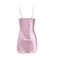 thumbnail image 4 of Helii Women Cherry Print Lace V Neck Nightgown Slim Fit Adjustable Spaghetti Strap Short Sleep Dress Breathable Ice Silk Pajamas Summer Homewear Cute Ruffle Hem Casual Nightgown Sleepwear for Women, 4 of 5