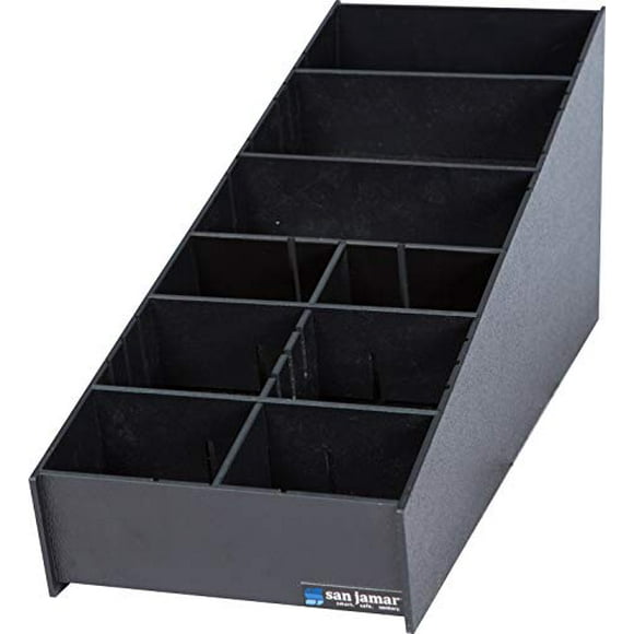 San Jamar L2900 Dimension Polystyrène Organisateur de Condiments et Paille 8-3/16 Largeur x 9-1/2 Hauteur x 25-1/16 Profondeur Noir