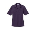 thumbnail image 5 of Port Authority Ladies Oxford Pique Double Pocket Polo-XS (Purple/ Dress Blue Navy), 5 of 6