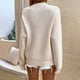 thumbnail image 4 of Suéteres casuales de manga larga con cuello redondo de TEELYNN para mujer, suéter holgado de punto bohemio para otoño 2022, suéter sólido con cuello redondo vintage, 4 of 5