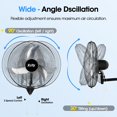 thumbnail image 4 of Wall-Mount Fan with Remote Control Speeds CFM High Velocity Oscillating Fan 掳 Oscillating & 掳 Adjustable Tilt for Home Office Commercial, 4 of 7