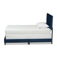 thumbnail image 2 of Caprice Glam Navy Blue Velvet Fabric Upholstered Twin Size Panel Bed, 2 of 5