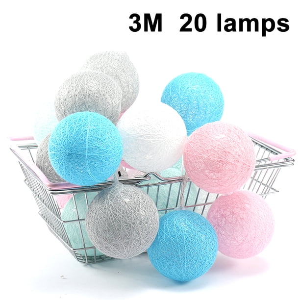 Bola de algodón Luz de hadas Luz de hadas de cadena alimentada por batería LED para Navidad, bodas, fiestas, habitaciones, cortinas, etc. Decoración de luz nocturna interior Zhivalor 2034544-3