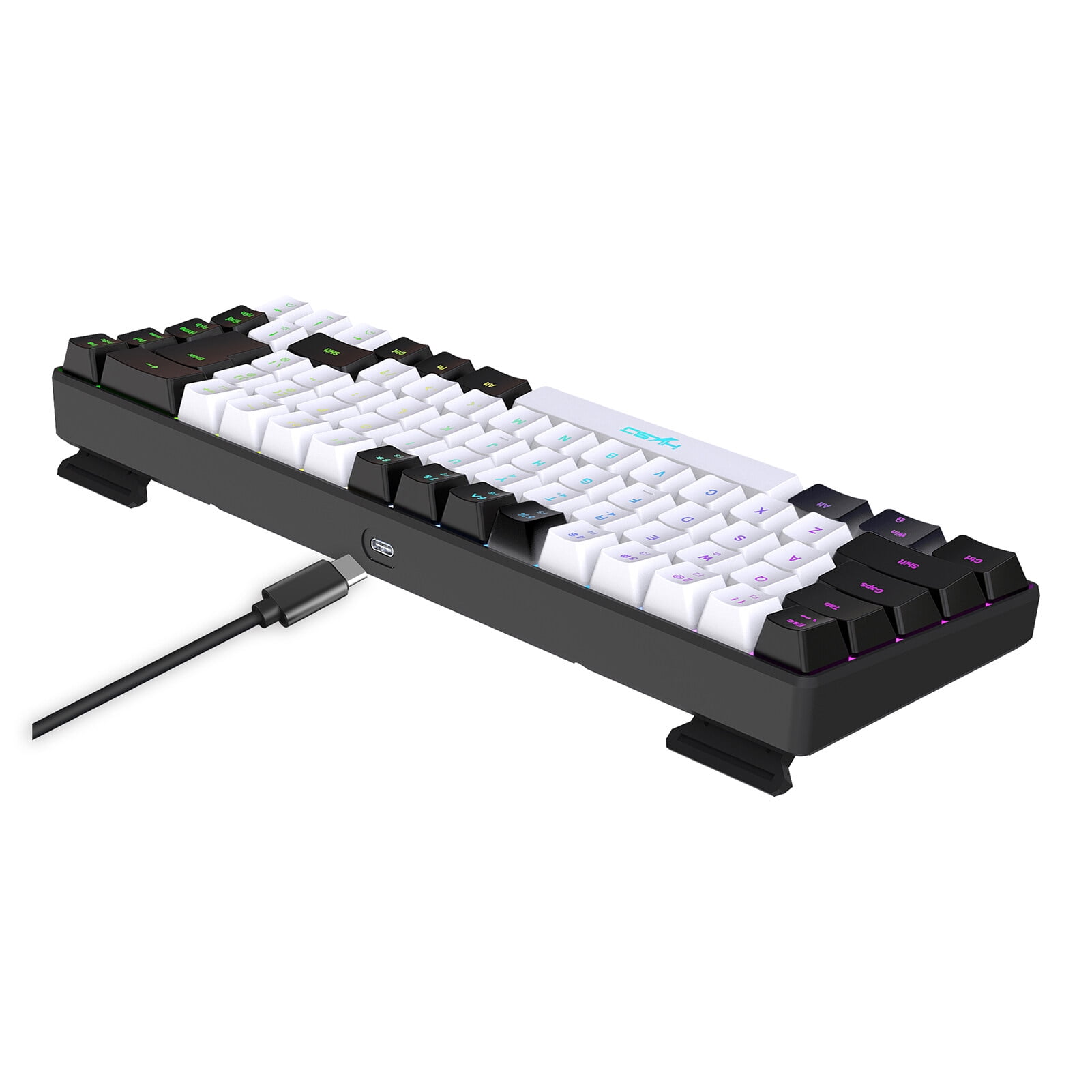 HXSJ V200 Wired K68 RGB Streamer Mini Gaming Keyboard 19-Key Conflict-Free Membrane Keyboard but Super Mechanical Feel for Game/Office