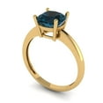 thumbnail image 2 of Solitaire Engagement Ring for Women - 2ct Natural London Blue Topaz in 14K Yellow Gold Promise Ring, 2 of 5