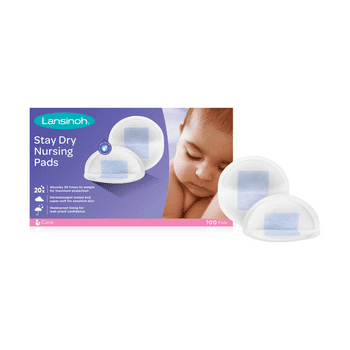 Lansinoh Stay Dry Disposable Nursing Pads for feeding, 100 Count