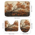 thumbnail image 3 of 4 Piece Bathroom Shower Curtain Sets Autumn Plaid Vintage Leaves Bathroom Sets with Shower Curtain And Rugs 4 Piece Seasonal Fall Harvest 12 Plastic Hooks for Bathroom Decor 72inch X 72inch, 3 of 8