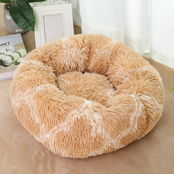 Reheyre Thickened Warm Soft Pet Cushion Nest Bed Mat Pad Kennel - Round Plush Dog Cat