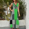 thumbnail image 2 of Vestido Largo Sin Mangas Para Mujer, Abstract Geometrical Traje Informal Para Cumpleaños, Verano, 2 of 5