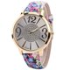 thumbnail image 1 of Reloj con correa de PU con estampado floral para mujer Reloj de pulsera de cuarzo de aleación con esfera grande (azul), 1 of 3