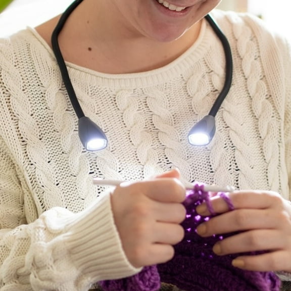 Carson Dual Headed COB LED Adjustable Gooseneck Neck Light with Two Brightness Settings - Perfect for Crafters and Hobbyists