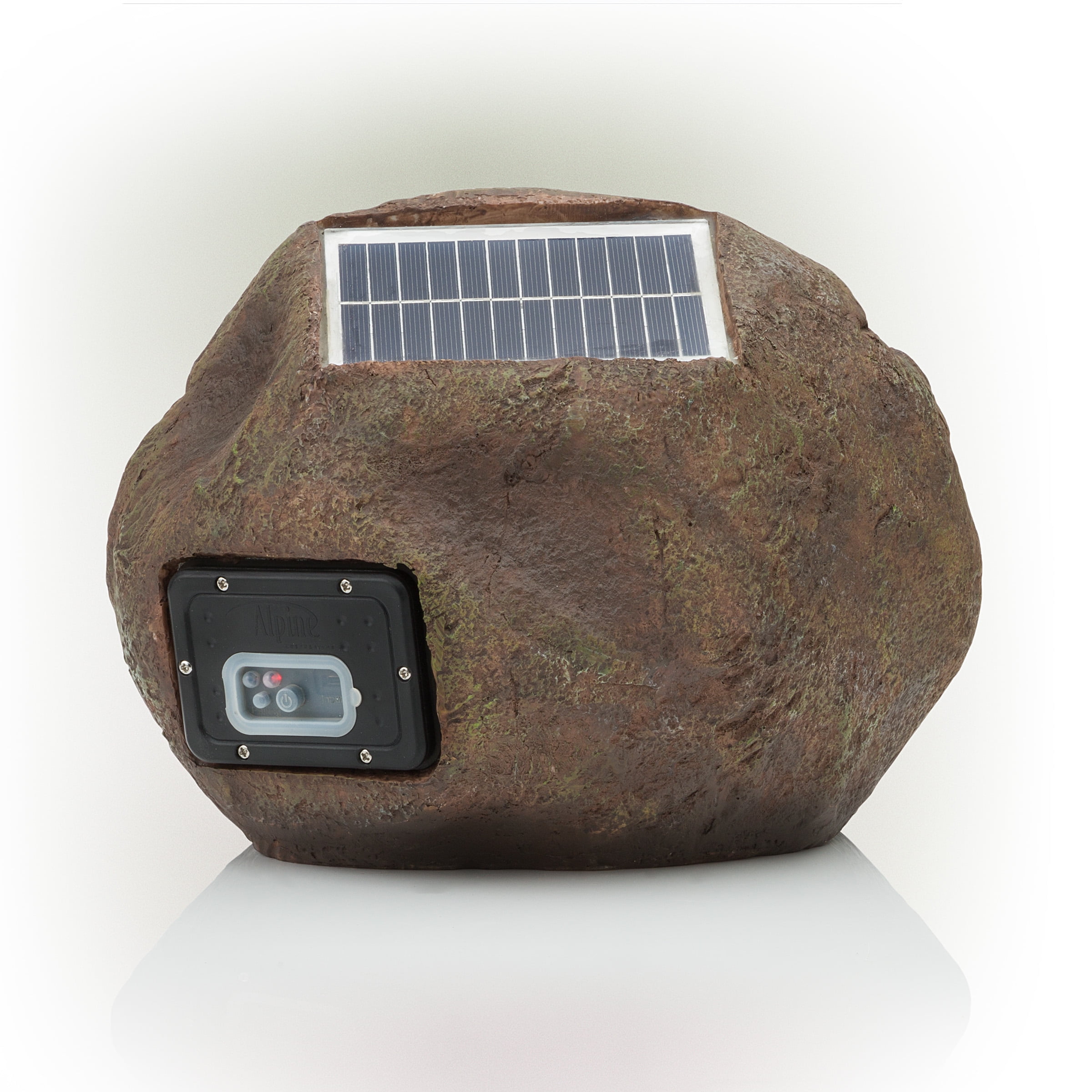 Alpine Corporation Waterproof Bluetooth Solar-Powered Outdoor Wireless Rock Speakers, Set of 2
