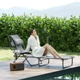 thumbnail image 2 of Outsunny Folding Lounge Chair w/ Reclining Back, Tanning Chair, Mixed Grey, 2 of 10