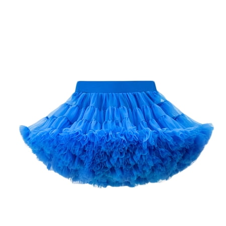 Ersazi Short Dress Women Girls Short Soft Yarn Breathable Princess Skirt for Children S Clothing Children S Mesh Puffy Skirt Blue M