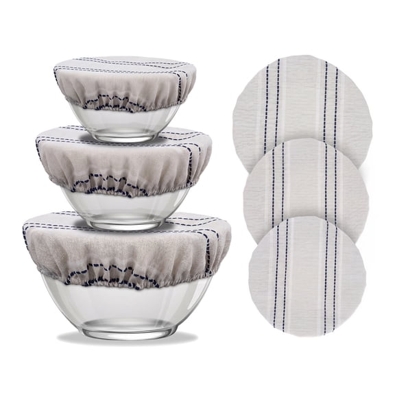 Reusable Bowl Covers for Bread Proofing, 9in/10in/13in Linen Cotton Food Covers for Sourdough Proofing Basket, 3 Pcs Baking Supplies for Home Bakers