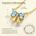 thumbnail image 5 of FindChic 14K Gold Plated Necklace for Women, Love Heart Cubic Zirconia Pendant March Birthstone Bow Necklaces Birthday Mothers Day Jewelry Gifts Her Wife Lady Adults Ideas, 5 of 9