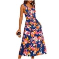thumbnail image 2 of Aoochasliy Summer Dresses for Women Casual Sleeveless Round Neck Tank Dress Flowy Loose Fit Boho Floral Print Maxi Sundresses Lightweight Soft Beach Vacation, 2 of 5