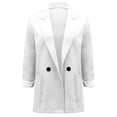 thumbnail image 4 of Jacenvly Fall Blazers for Women Turndown Collar Long Sleeve Short Office Suit Outwearbutton Pocket Solid Cardigan Coat Soft Skin-Friendly Casual Trendy Slimming Top, 4 of 6