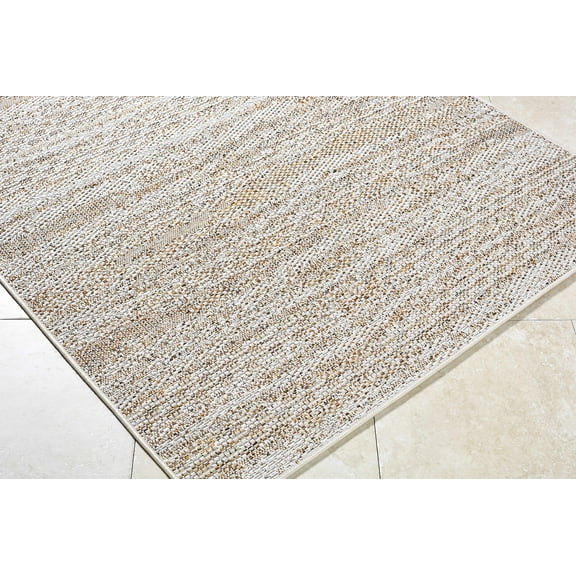 Hauteloom Alezae Living Room, Bedroom Patio Outdoor Area Rug - Traditional, Transitional - Beige, Ivory, Tan - 5' x 7'