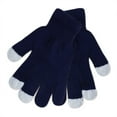 thumbnail image 3 of Clearance! Fdelink Men's and Women's Non Slip Gloves Stretch Knitted Wool Show Finger Solid Color Cycling Gloves, the Mittens (Navy), 3 of 3