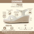 thumbnail image 3 of Cushionaire Prego Espadrille Wedge Sandals for Women, Crisscross Open Toe Wedge Heels with Adjustable Ankle Strap, 3 of 20