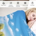 thumbnail image 3 of Fenyluxe Lake Trees Blue Sky Cozy Throw Blanket Lightweight Anti-Wrinkle All Seasons Blanket 60x80in, 3 of 6