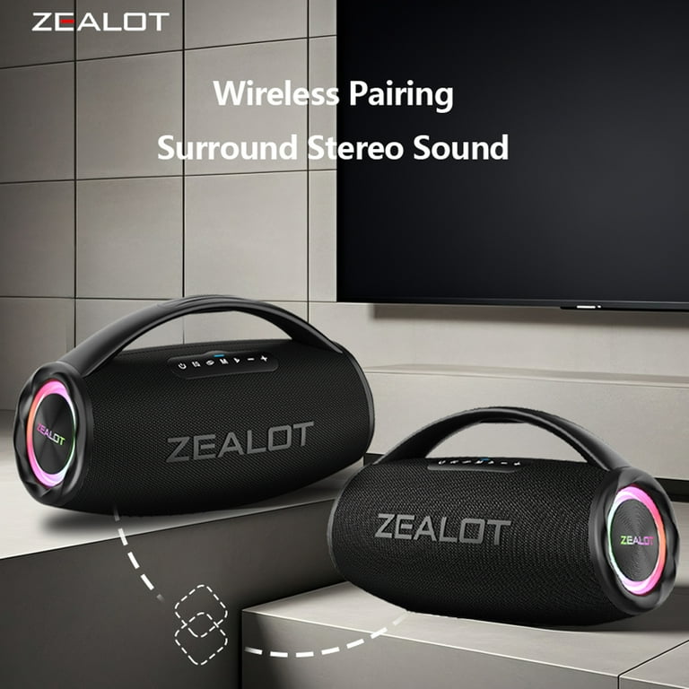 ZEALOT ワイヤレススピーカー ZEALOT-S97 ブラック 99% ZEALOT-S97 80W Bluetooth Speaker Powerful Wireless Speaker