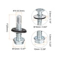 thumbnail image 2 of #14 x 1" Auto-Perforantes Tornillos, 50uds Galvanizado Acero Techos Tornillos Hexagonal Cabeza Auto-Perforantes Tornillos con EPDM Arandela para Metal a Metal, 2 of 6