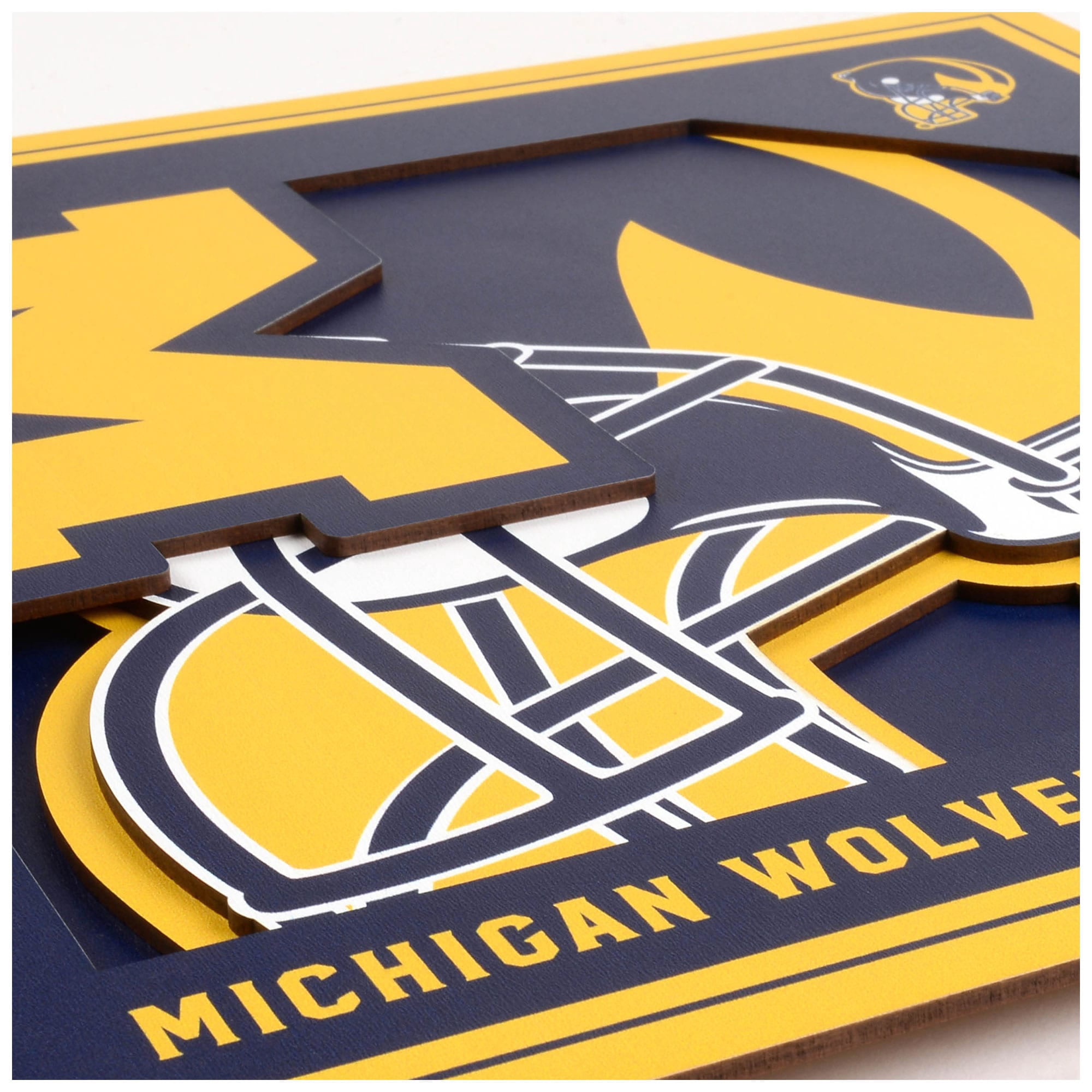 Michigan Wolverines 12'' x 12'' 3D Logo Wall Art