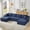 Blue, variant on Vanress 133 Inch U-Shaped Modular Cloud Couch Sectional Sofa, Upholstered Deep Seat Sofas Couches with Storage & Cupholders, Modern Corduroy Boneless Couch for Living Room, No Assembly, Black