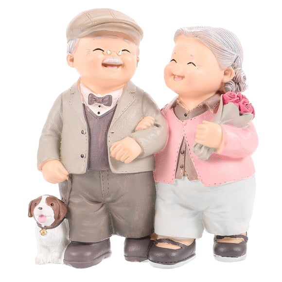 EeaseMX Decoración de la estatua de la abuela de pareja madura decoración llamativa