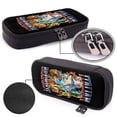 thumbnail image 6 of Italian Animal Brainro Black Leather Pencil Case Zipper Stationery Storage Bag,Ideal For Travel Lovely Functional, 6 of 6