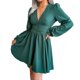 thumbnail image 5 of Vestido de gasa de manga larga con cuello en v Vestido de gasa con cuello en v Primavera Verano Cuello en V Cintura de manga larga Vestido de gasa plisado con volantes Vestido de ANGGREK Otros, 5 of 8