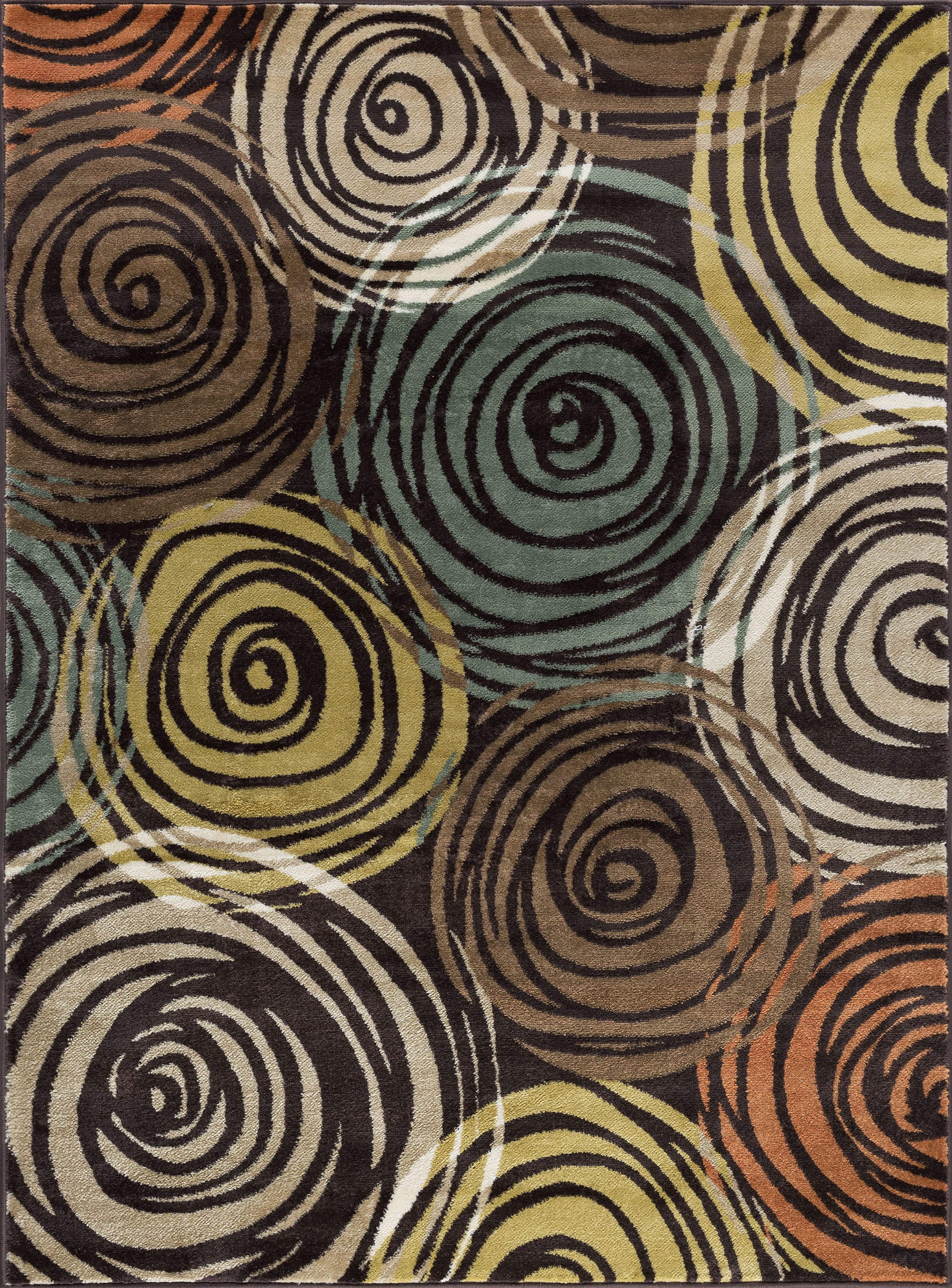 Contemporary 5x8 Area Rug (5'3'' x 7'3'') Abstract Brown, Beige Living Room Easy to Clean