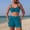 Blue, variant on pstuiky Swimsuits for Women Solid Color Crew Neck Plus Size Adaptable Two Piece Swimwear Swimming Suits Workout Two-Piece Sets with Boy Shorts Women's Swimwear