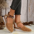thumbnail image 2 of IUJSOY Espadrilles for Women Closed Toe Wedge Sandals Ankle Strap Summer Dress Shoes Beach Shoes, 2 of 8