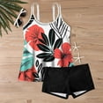 thumbnail image 4 of Taqqpue Tankini Swimsuits for Women Two Piece Tummy Control Swimsuits Flowy Blouson Floral Swim Tank Top with Boyshorts S-2XL, 4 of 6