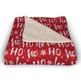 thumbnail image 3 of Creative Products Ho Ho Ho Pattern 50 x 60 Faux Shearling Fleece Blanket, 3 of 3