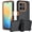 Black + Orange, variant on Phone Case for Motorola G & G Play 5G (2025), Heavy Duty 3-Layer Hybrid Silicone Shockproof Cover with Belt Clip, for Moto G & G Play 2025 5G Protective Shell, Black
