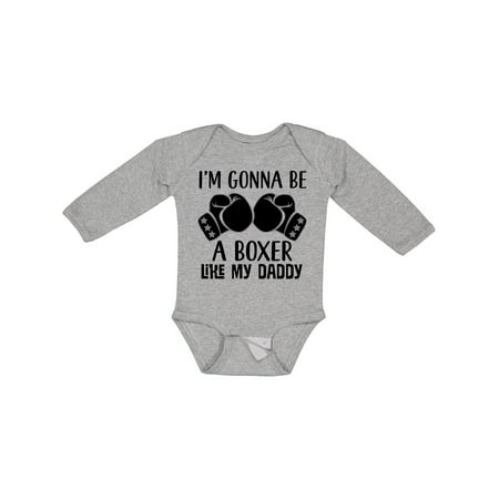 

Inktastic Boxer Like Daddy Boxing Gift Baby Boy or Baby Girl Long Sleeve Bodysuit