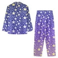 thumbnail image 4 of Suhoaziia Pajamas for Women Snug-Fit Stars Moon Dots Spring/Fall Clothing Sleepwear Size M Indoor Holiday Relaxed Loungewear Long Sleeve Set of 2 Novelty Button Tracksuit, 4 of 6