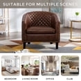 thumbnail image 4 of Comfortable Upholstered Armchair, Recliner Chair, Armchair with Wide Armrest,PU Leather Club Chair for Living Room, Club or Office, Single Chair ,Brown., 4 of 7