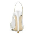 thumbnail image 3 of FSJ Women Classic Sparkling Rhinestone Pointed Closed Toe Slingback Slip On Stilettos High Heels Pumps Buckle Wedding Dressy Shoes Size 8 White, 3 of 5