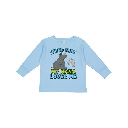 

Inktastic Rhino That My Nana Loves Me with Cute Rhinos Gift Toddler Boy or Toddler Girl Long Sleeve T-Shirt